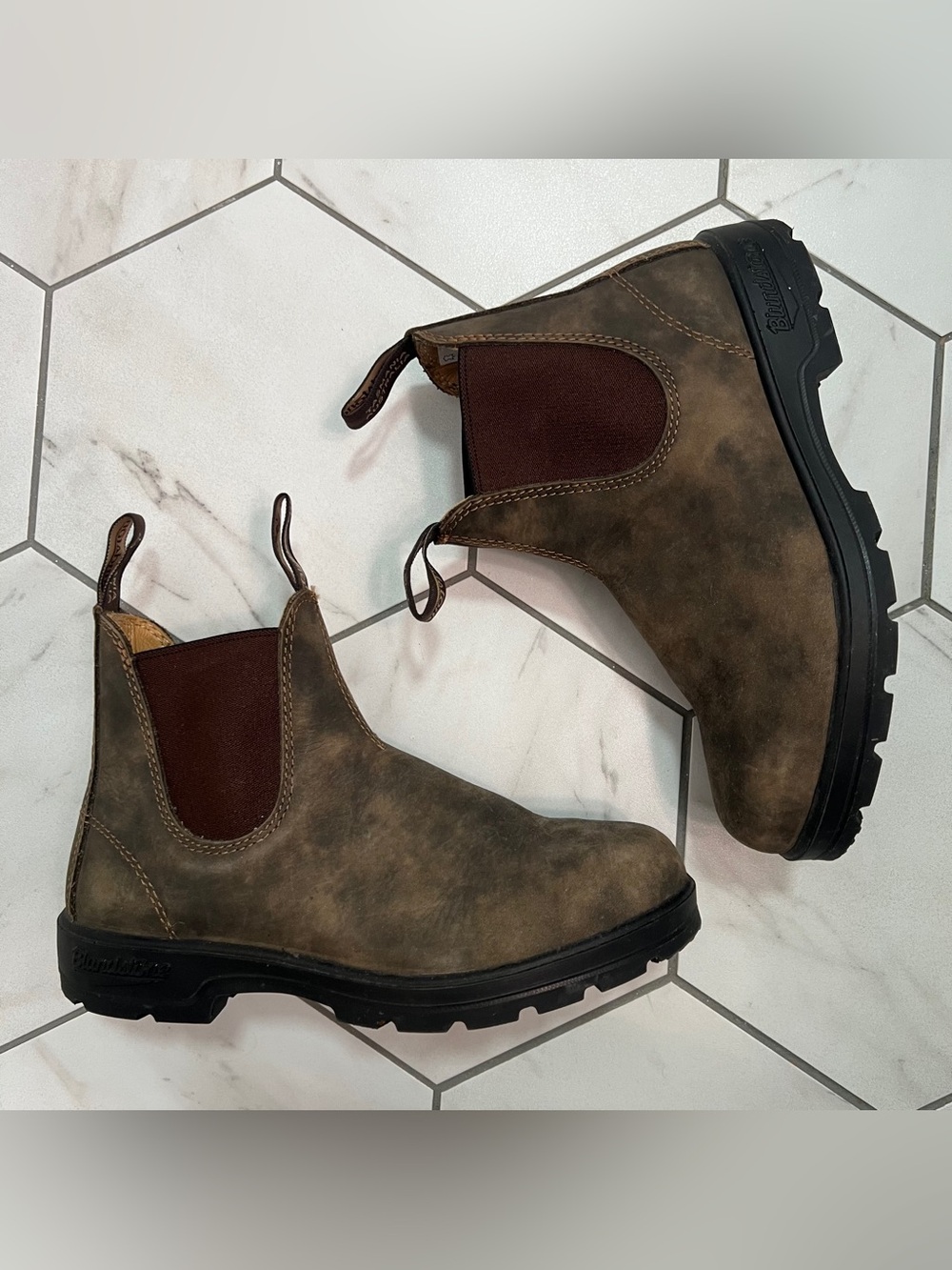 Blundstone 585 Rustic Brown Premium Leather Chelsea Boots Size 7.5 Womens - Picture 5 of 12